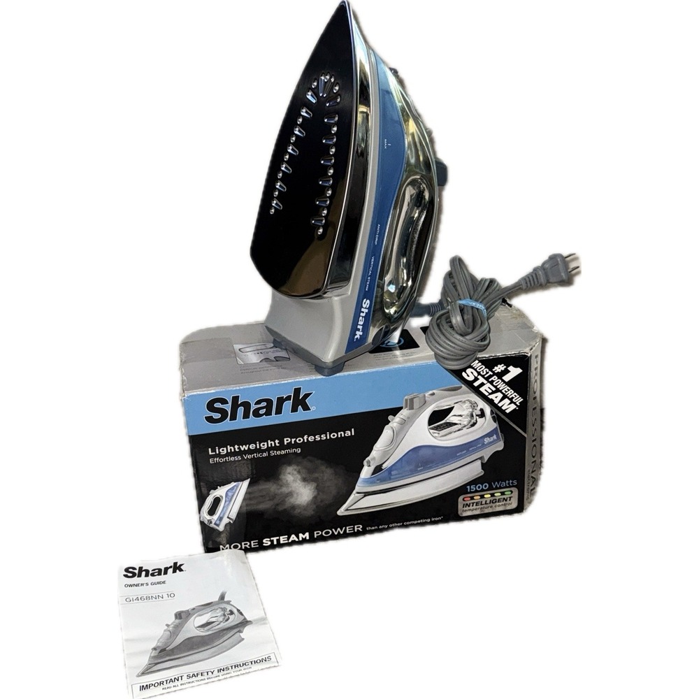 Shark GI468NN 10 Lightweight Professional 1500W Steam Iron Blue Silver Boxed EUC
